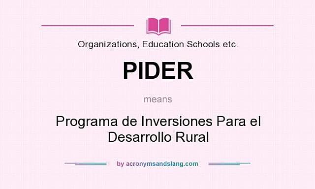 Programas de Inversiones Públicas para el Desarrollo Rural