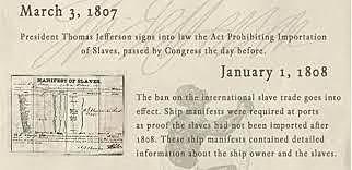 Act prohibiting importation of slaves