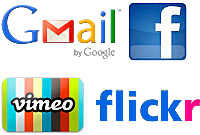 Facebook, Gmail, Flickr i Vimeo