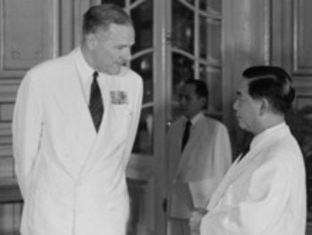 President Johnson declares he will not "lose Vietnam" during a meeting with Ambassador Henry Cabot Lodge in Washington.