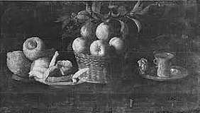 Naturaleza muerta con limones, naranjas y una rosa