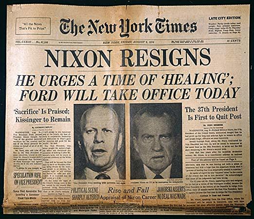 Nixon resigns and Ford becomes President