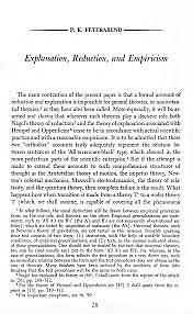 Explanation, Reduction, and Empiricism