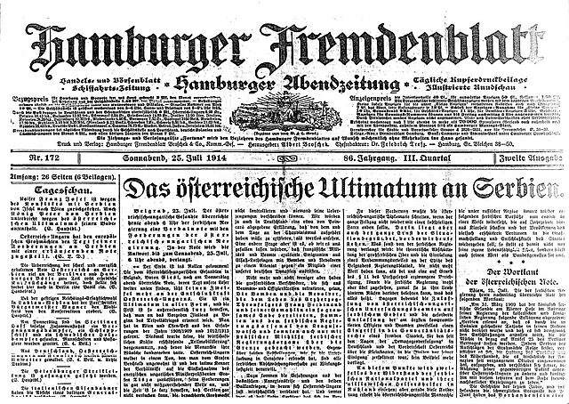 Austria plantea ultimátum a Serbia