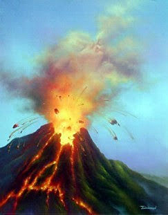 Erupción del volcán de Tera
