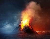 Erupción del volcán de Tera