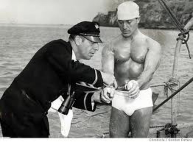 First hancuffed swim!