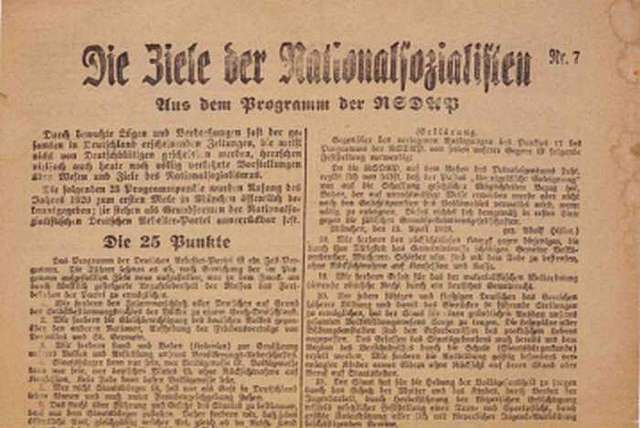 The nsdap 25 point programme