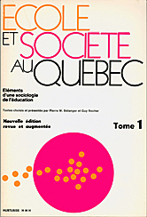 Livre École et société au Québec de Rocher et Bélanger