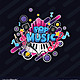 Colorful detailed pop music can be vector 19847709