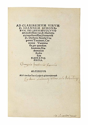 Narratio Prima de Librus Revolutionum Copernici