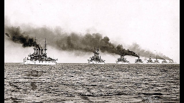 World Tour of “Great White Fleet” to Japan under Teddy Roosevelt