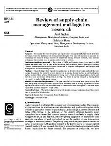 Sachan, A. y Datta, S. Review of supply chain management and logistics research. Internartional Journal of Physical Distribution & Logistics Management