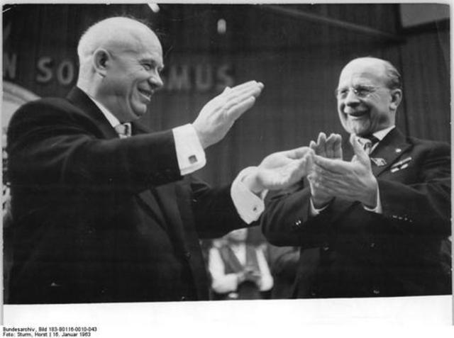 Nikita Khrushchev and Walter Ulbricht