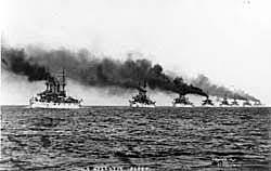 World Tour of ¨Great White Fleet¨ to Japan under Teddy Roosevelt