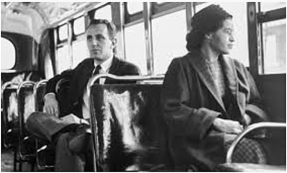 Rosa Parks refuses to give up her seat