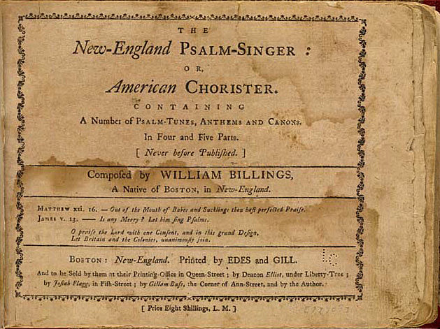 The New England Psalm Singer published