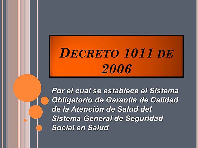 Decreto 1011 del 2006