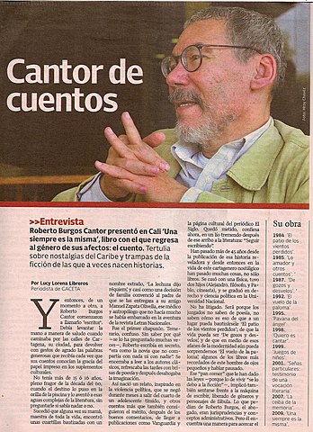 Quiero es cantar (Roberto Burgos Cantor)