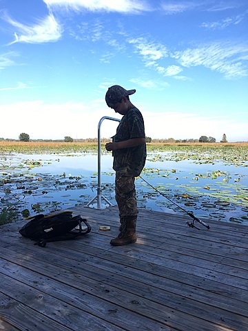 Fishing in Pond Alone