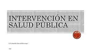 La Intervención en salud pública