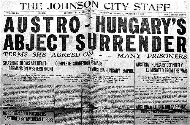 Austrian-Hungarian Empire Surrenders