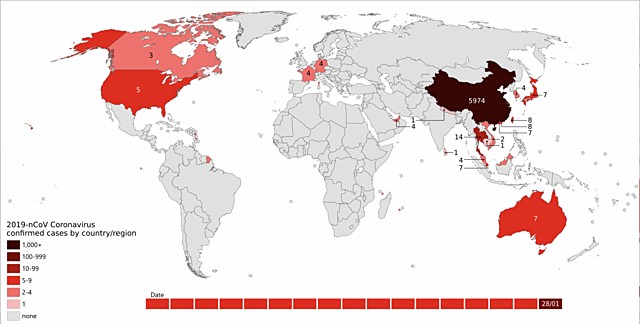 Confirmed Cases in all Chinese Provinces, 2019-nCOV Enters the Middle East