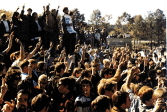 Massive anti-war demonstrations held in the U.S.