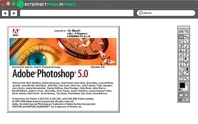 aparece Photoshop 5.0.