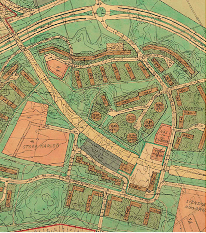 Första förslaget till stadsplan