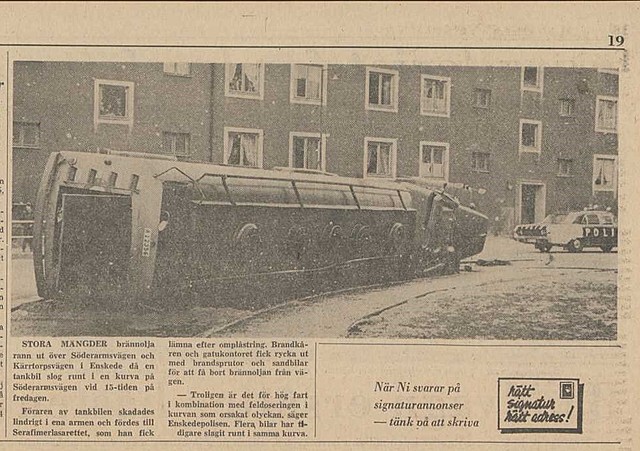 Tankbil välter på Söderarmsvägen...