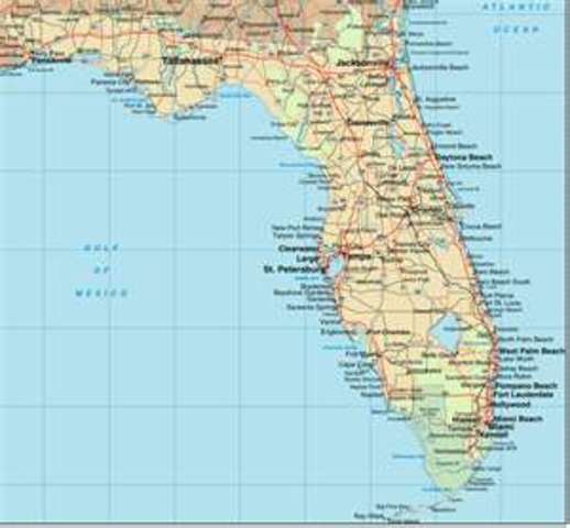 Spain gives Florida to the US