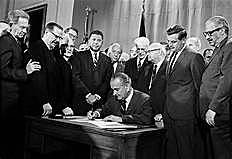 The signing of the Civil Rights Act of 1968