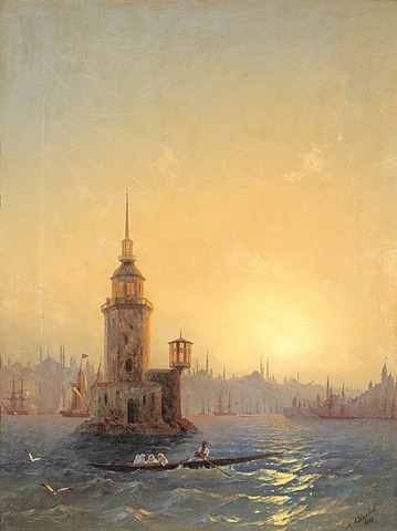 View of the Leander's Tower in Constantinople