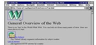 The Mosaic Internet browser appears