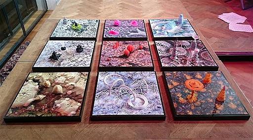 Leeroy - Attirer l'attention sur une réalisation ou la camoufler / Martijn Hage: «Hortus Filamentus» (Neuf tableaux de 50/50cm dans lesquels des objets imprimés en 3D sont intégrés)