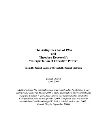 roosevelt antiquities act