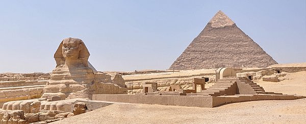 The Great Pyramid at Giza in Egypt is finished