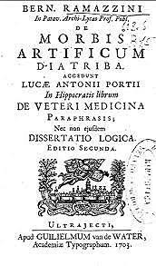 Bernardo Ramazzini con De Morbis Artificum Diatriba