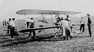 Wright brothers airplane in flight