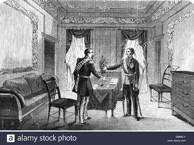 Reunión de Cavour y Napoleón