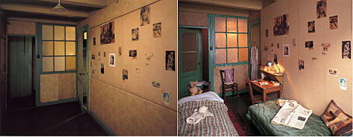 Anne Frank goes into hiding with her family