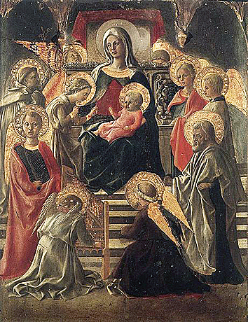 La Virgen y el Niño con ángeles y Santos - Filippo Lippi