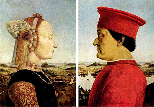 Retrato de Federico Montefelto y su esposa - Franceca
