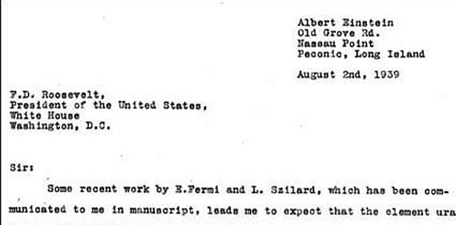 Carta al president Roosevelt