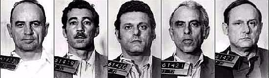 Men caught bugging the offices at the Watergate hotel