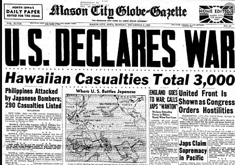 U.S Declares War on Japan