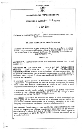 Resolución de 1918 de 2009