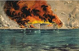 Confederate Troops Fire at Fort Sumter, South Carolina