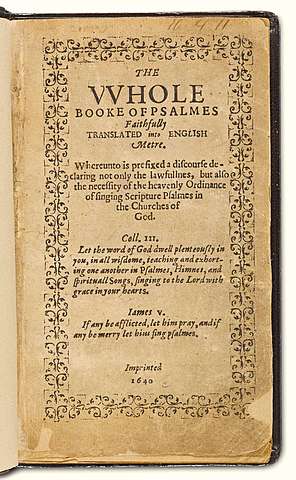 Bay Psalm Book: first book printed in America